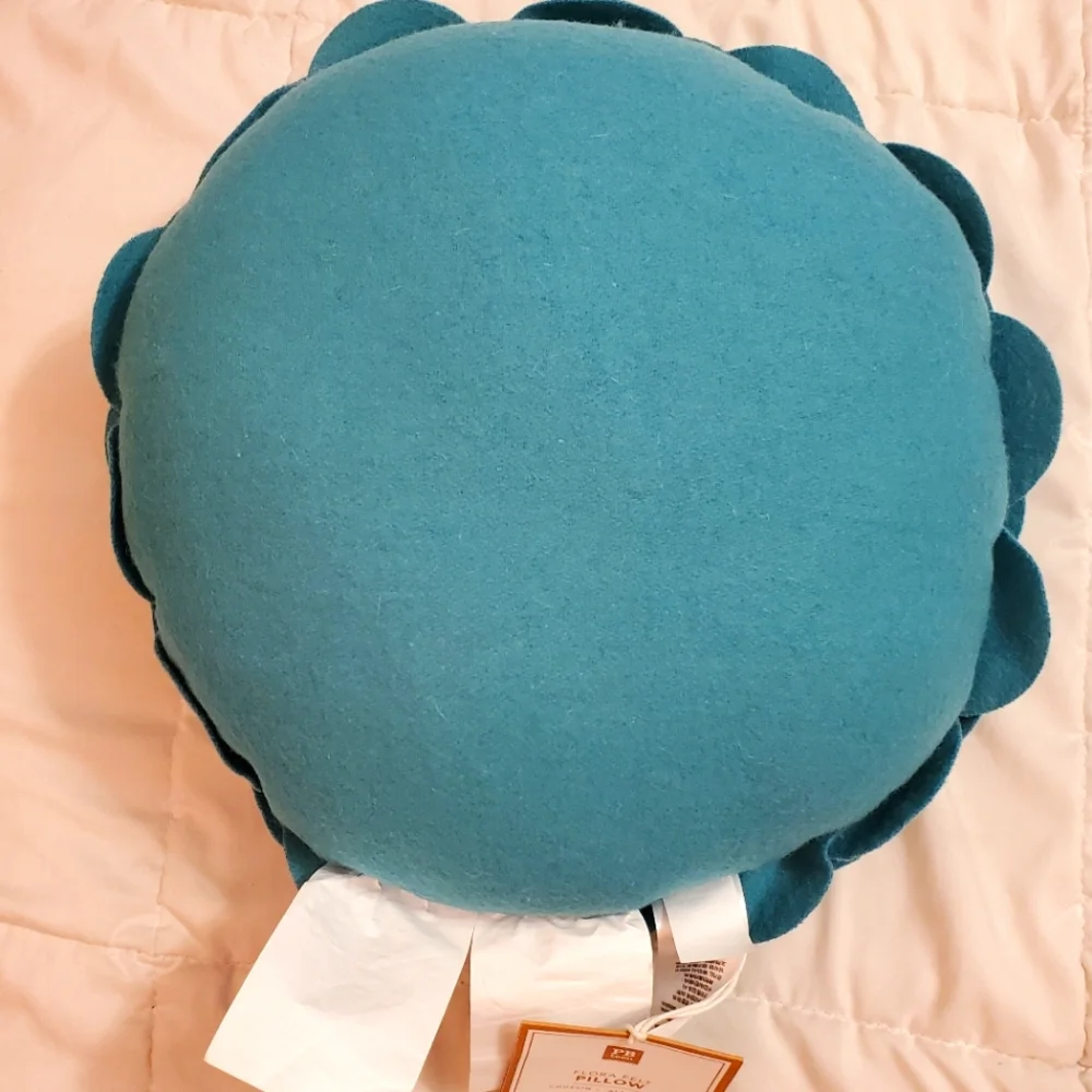 Pottery Barn Teen Flora Felt Pillow - Pool (teal)